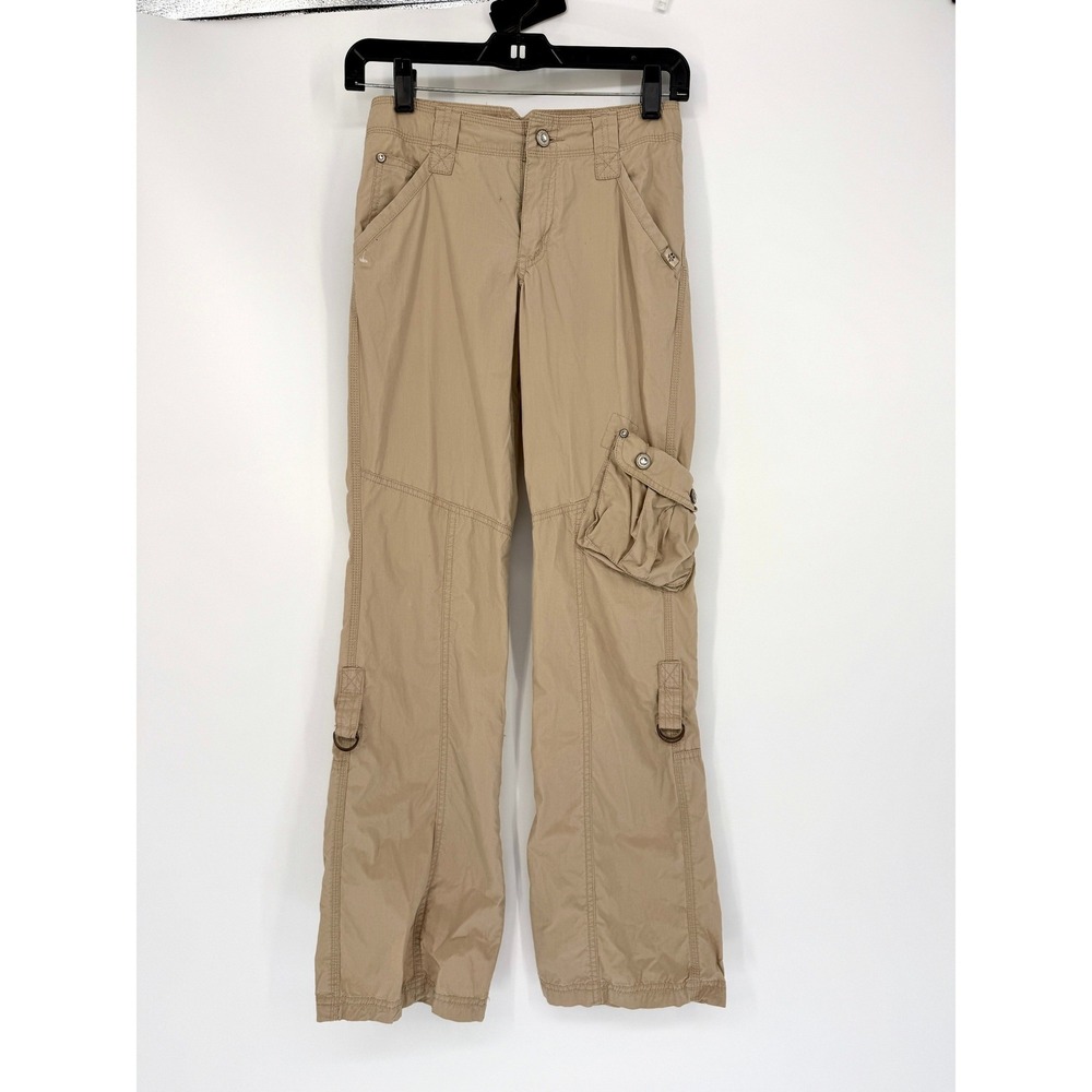 Vintage Y2K Limited Too Beige Cargo Pants Rhinestone Utility Girls 14 Slim